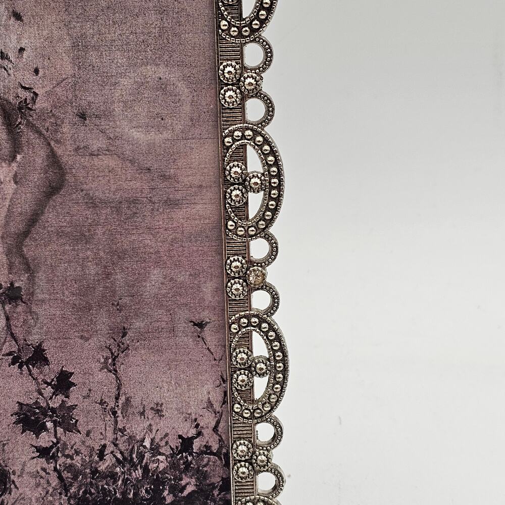 Ornate Silver Jeweled Picture Frame Vintage Style - Picture 6 of 9